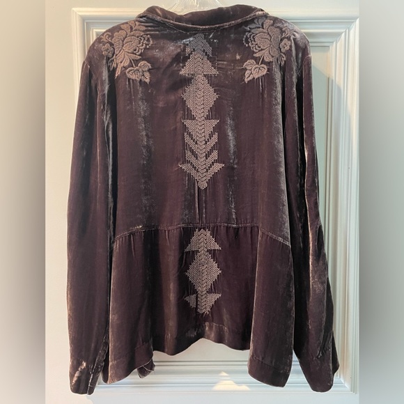 Johnny Was Crushed Velvet Mauve jacket - Picture 2 of 4